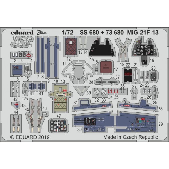 1/72 Mikoyan-Gurevich MiG-21F-13 Detail Set for Modelsvit kits