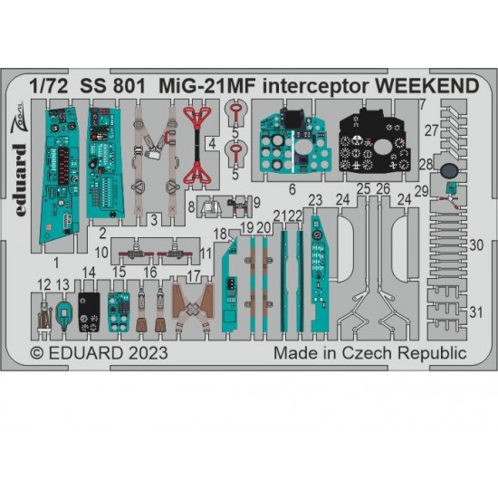 1/72 Mikoyan-Gurevich MiG-21MF Interceptor Weekend Detail Set for Eduard kits