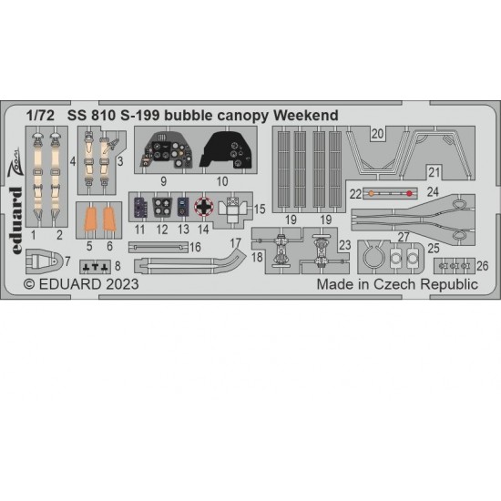 1/72 Avia S-199 Bubble Canopy Weekend Ver. Detail Parts for Eduard kits