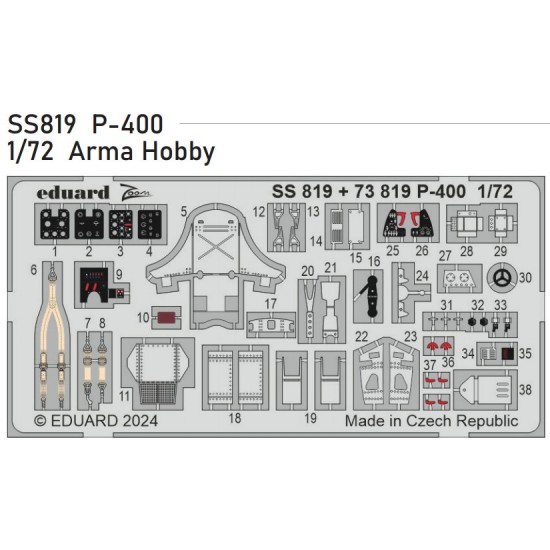 1/72 Bell P-400 Airacobra Detail Parts for Arma Hobby kits