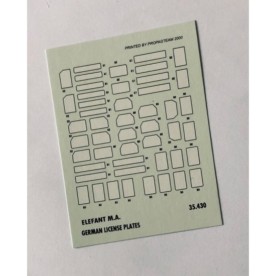 Decals for 1/35 German License Plates with Frames