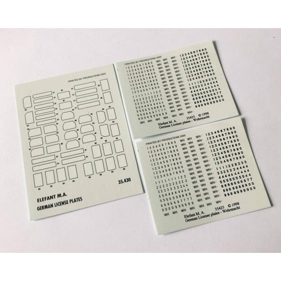 Decals for 1/35 German Wehrmacht License Plates with Frames