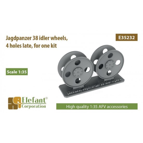 1/35 Jagdpanzer 38 Idler Wheels 4 Holes Late for One Kit