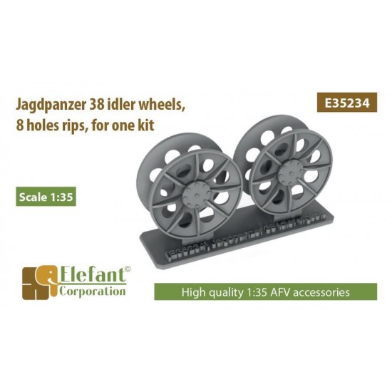 1/35 Jagdpanzer 38 Idler Wheels 8 Holes Rips for One Kit