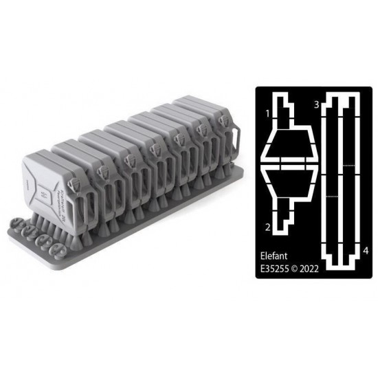 1/35 PZ.III L Jerry Cans Rack w/Cans "Sandrik" Pattern for 2. SSPZ. Gren. Div. Das Reich