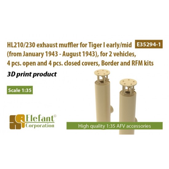 1/35 Tiger I Early/Mid 1943 HL210/230 Exhaust Muffler for Border & Rye Field Model