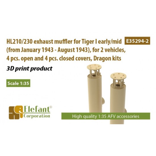 1/35 Tiger I Early/Mid 1943 HL210/230 Exhaust Muffler for Dragon Kits