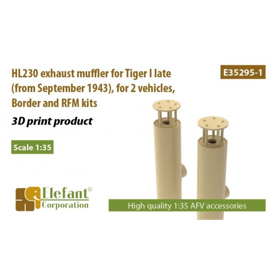 1/35 Tiger I Late (From September 1943) HL230 Exhaust Muffler for Border & RFM kits