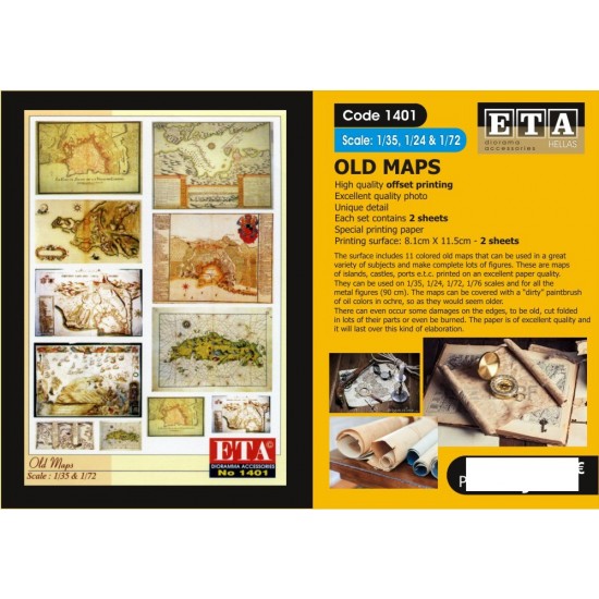 1/35, 1/72, 1/76 Historical Periods Old Maps Vol.1 (2 sheets)