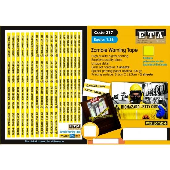 1/35 Zombie Warning Tape (2 sheets)