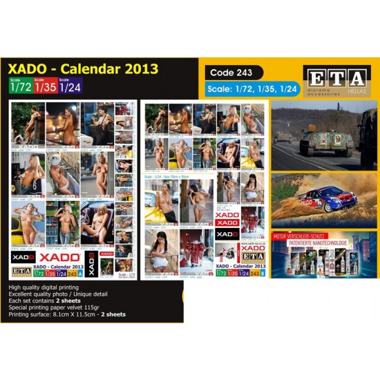 1/24 Zombie/Modern Calendar 2013 XADO (2 sheets)