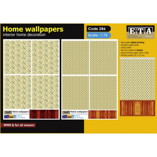 1/72 Interior Home Decoration - Home Wallpapers Vol.2 (2 sheets)