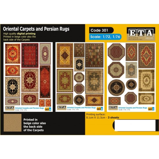 1/72 , 1/76 WWII Oriental Carpets and Persian Rugs (3 sheets)