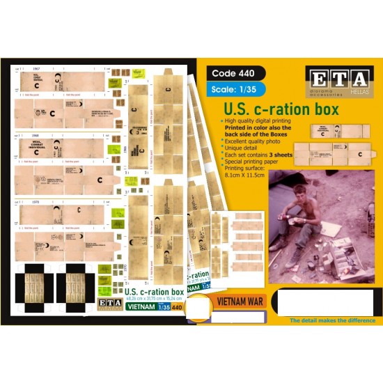 1/35 Vietnam War C-Ration Box (3 Sheets) ETA Diorama 440