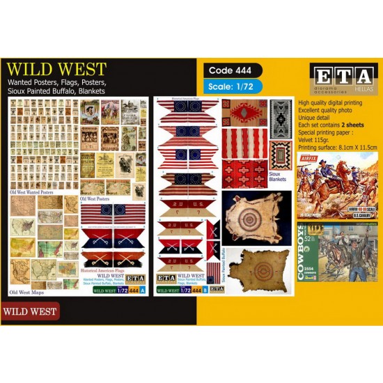 1/72 Wild West - Posters, Maps, Flags (2 sheets)