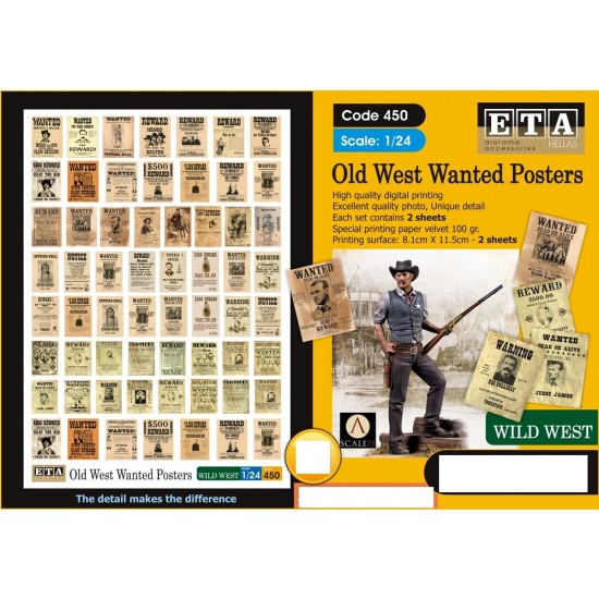 1/24 Old West Wanted Posters Vol.1 (2 sheets)
