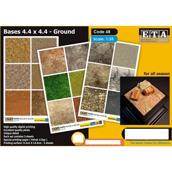 1/35 Bases 4.4x4.4 Ground 1.35 for all season (3 sheets)