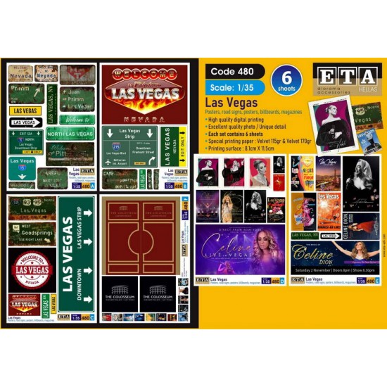 1/35 Modern Las Vegas - Posters, Road Signs, Posters, Billboards (6 sheets)