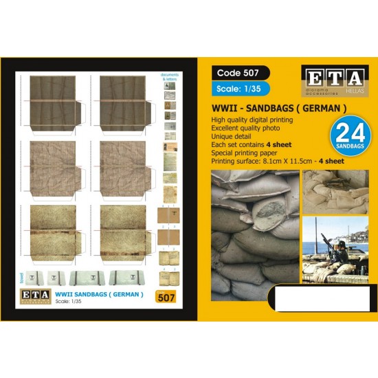 1/35 WWII German Sandbags (4 sheets)