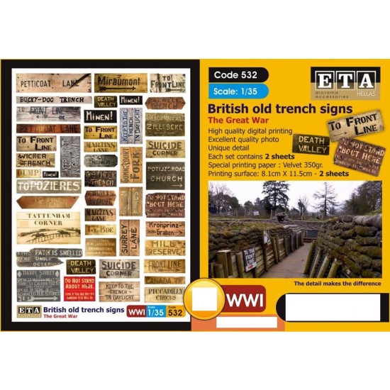 1/35 WWI British Old Trench Signs (2 sheets)