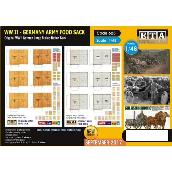 1/48 WWII Germany Army Food Sack (2 sheets)