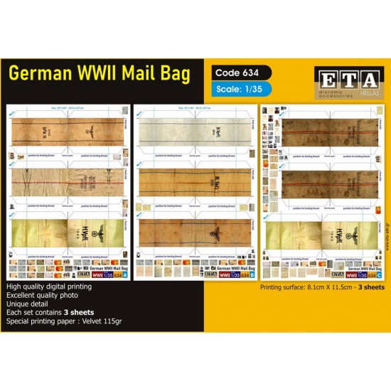 1/35 WWII German Mail Bag (3 sheets)