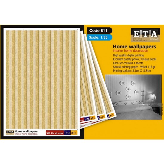 1/35 Interior Home wallpapers for All Season (4 sheets) ETA Diorama 811
