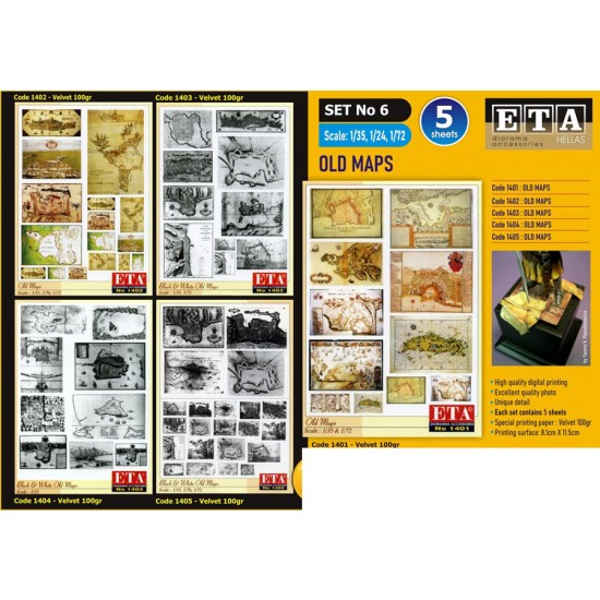 1/35, 1/24, 1/72 Old Maps (5 sheets)