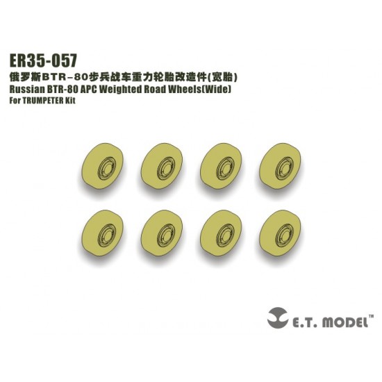 1/35 Russian BTR-80 APC Weighted Road Wheels (Wide, 8pcs)
