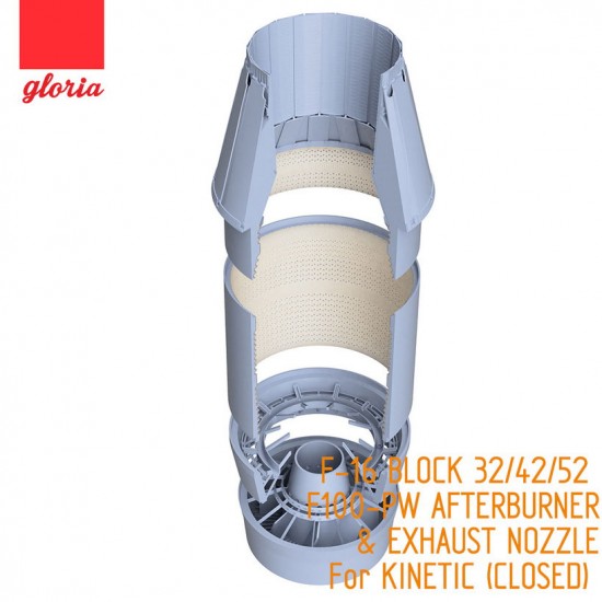 1/48 F-16 BLOCK 32/42/52 F100-PW Afterburner & Exhaust Nozzle (CLOSED) for Kinetic kits