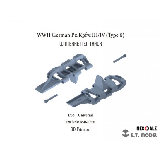1/35 WWII German Pz.Kpfw.III/IV (Type 6) WinterKetten Track (3D Printed)