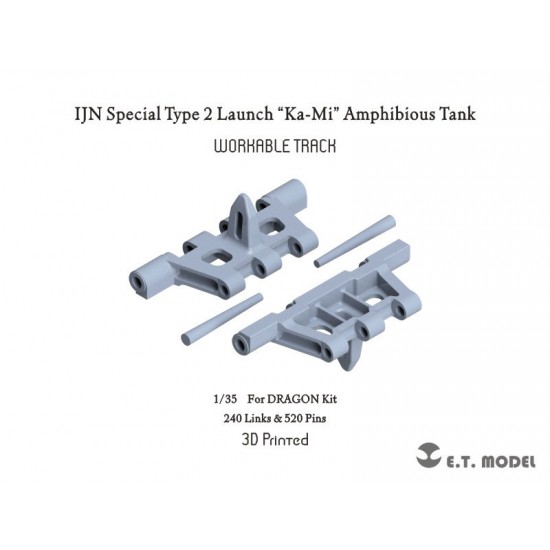 1/35 IJN Special Type 2 Launch "Ka-Mi" Amphibious Tank Workable Track for Dragon kits