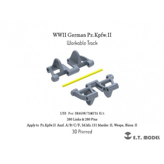 1/35 WWII German Pz.Kpfw.II Workable Track (3D Printed) for Dragon/Tamiya Kit