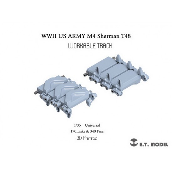1/35 WWII US Army M4 Sherman T48 Workable Track (3D Printed)