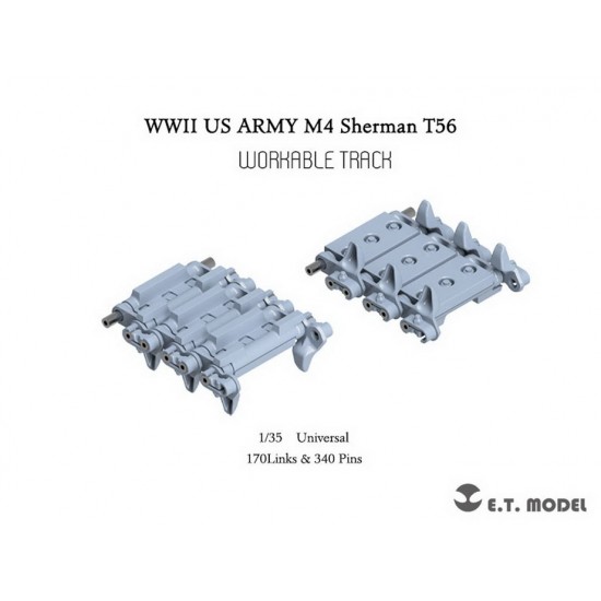 1/35 WWII US Army M4 Sherman T56 Workable Track (3D Printed)