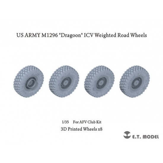 1/35 US Army M1296 "Dragoon" ICV Weighted Road Wheels for AFV Club Kit