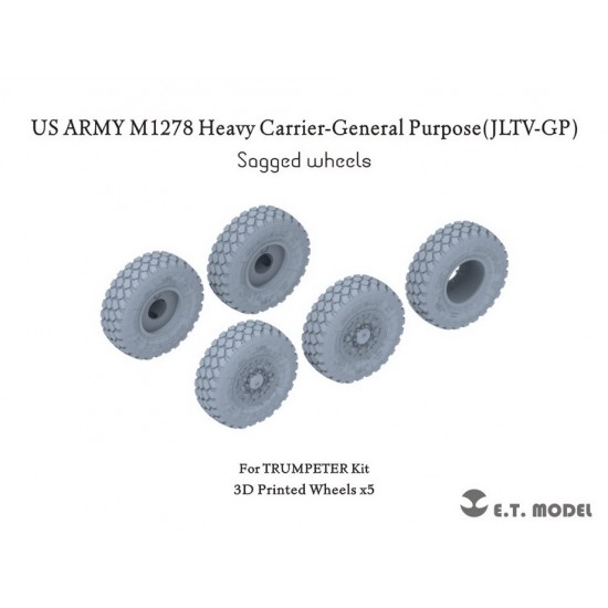 1/35 US Army M1278 Heavy Carrier-General Purpose (JLTV-GP) Sagged Wheels for Trumpeter Kit