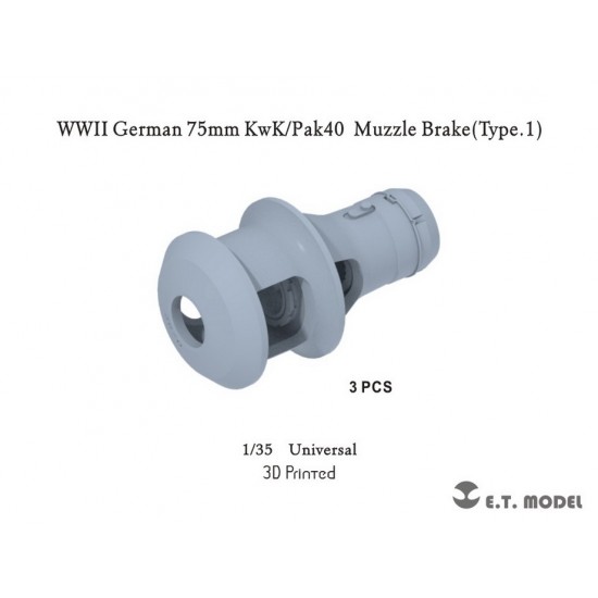 1/35 WWII German 75mm KwK/Pak40 Muzzle Brake (Type.1)