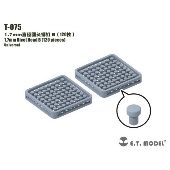 1.7mm Rivet Head B (120pcs)