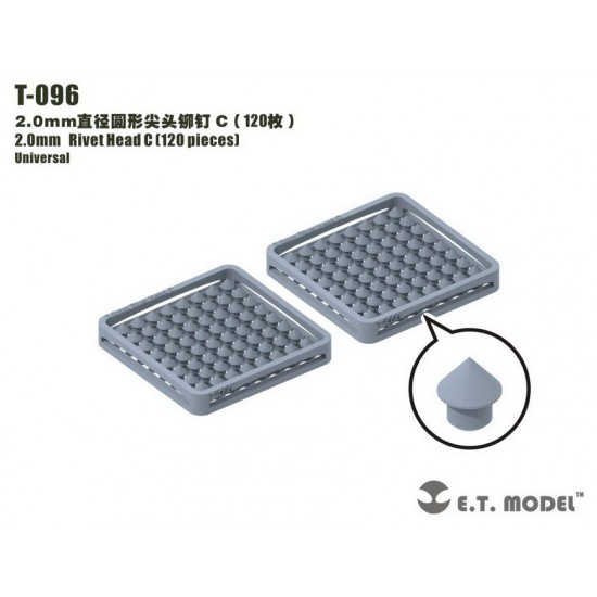 2.0mm Rivet Head C (120pcs)