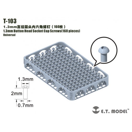 1.3mm Button Head Socket Cap Screws (160pcs)
