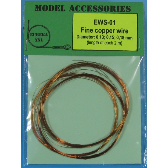 Fine Copper Wires (Dia. 0.13mm/0.15mm/0.18mm, each length: 2m)