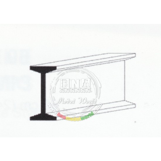 White Styrene I-Beam 3.2mm /.125" 4pcs Length: 35cm (14")