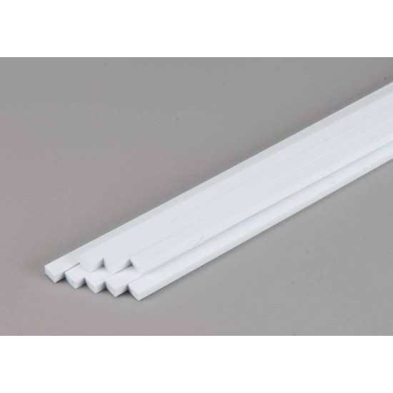 Opaque White Styrene Strip 1.5mm x 4.8mm (.06"x.188") 12pcs Length: 60cm (24")