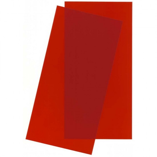 Oriented Polystyrene Transparent Red Sheet (Size: 6" x 12"; Thickness: .01"/0.25mm) 2pcs