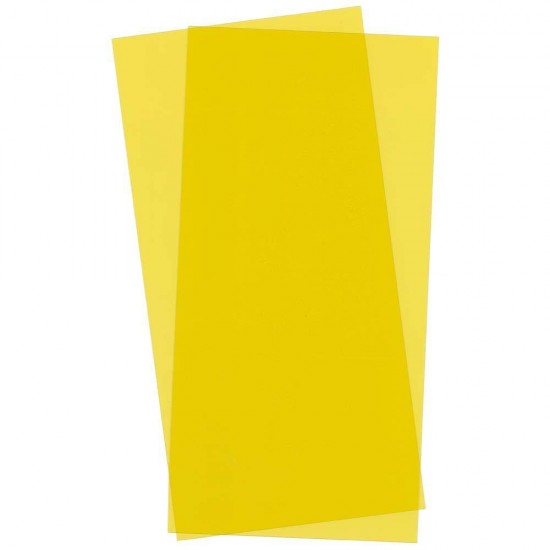 Oriented Polystyrene Transparent Yellow Sheet (Size: 6" x 12"; Thickness: .01"/0.25mm)2pcs