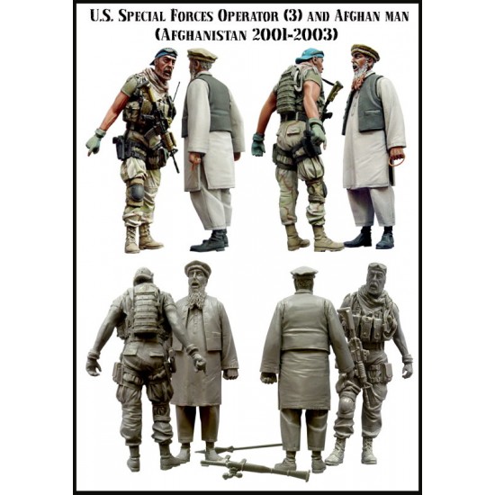 1/35 US Special Forces Operator & Afghan (Afghanistan 2001-2003) Set #3 (2 Figures)