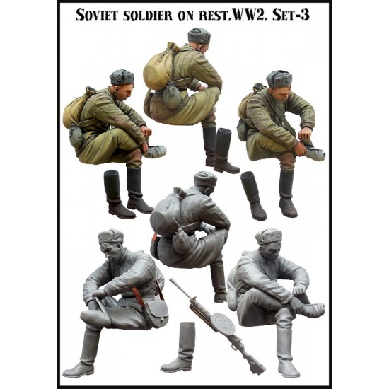 1/35 WWII Soviet Soldier on Rest Set #3 (1 Figure)
