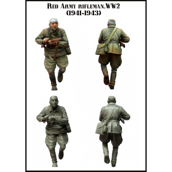 1/35 WWII Soviet Soldier in Fight (Red Army Rifleman) 1941-1943 Set #1 (1 Figure)