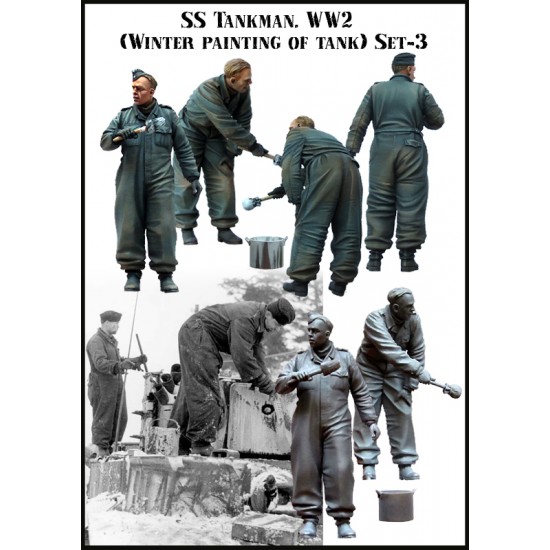 1/35 WWII SS Tankman Set (painting a tank in winter) Vol.3 x2 figures